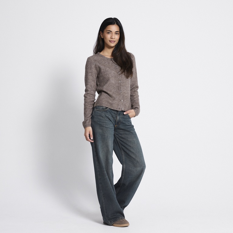 Basic knit cardigan "Audrey" Light Brown